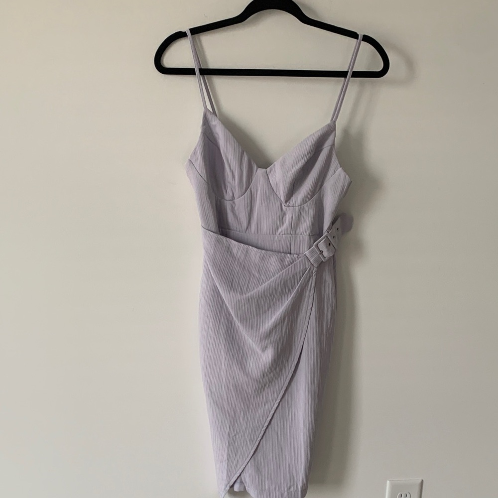 Here Comes the Sun Spaghetti Strap Dress steel blue gray. NWT XS  pencil